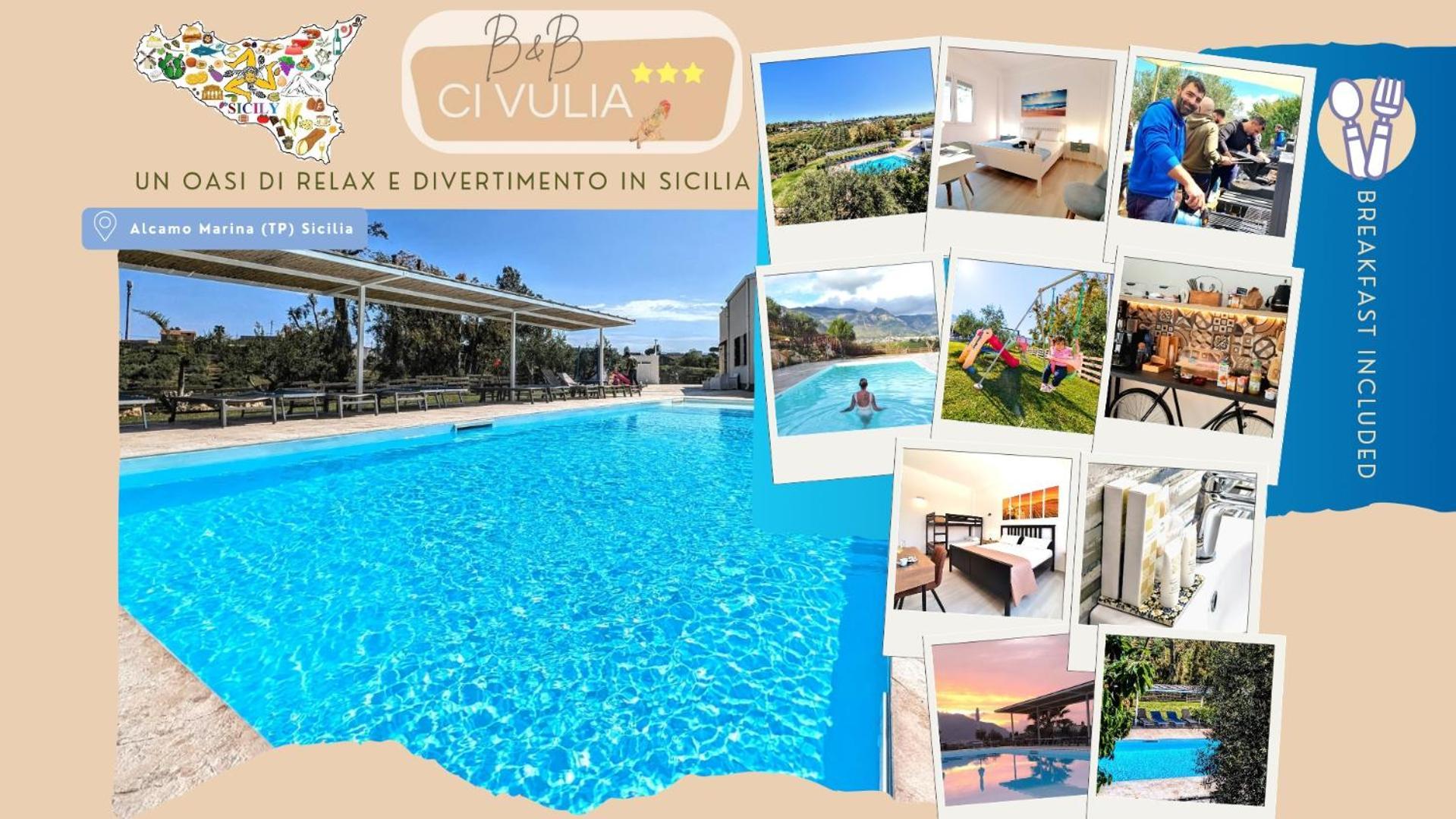 Ci Vulia B&B - Sicilia Sea, Pool, Bbq, Tv, Wi-Fi Alcamo Marina Exterior foto
